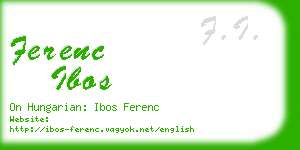 ferenc ibos business card